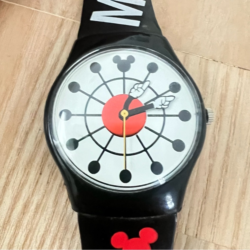Disney Parks Mickey Mouse black and red watch NEW BATTERY